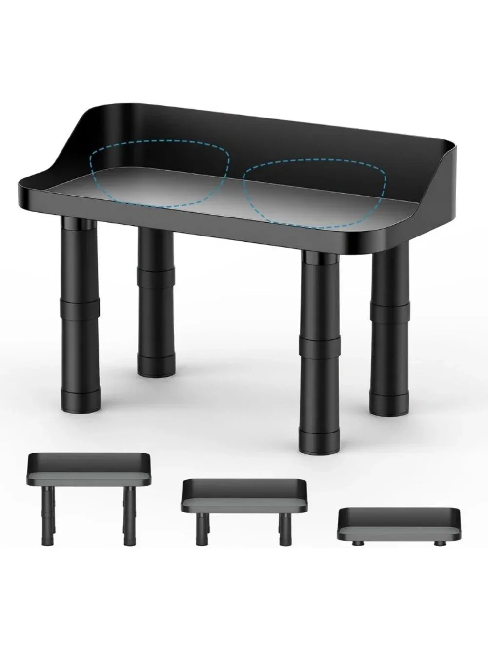 Adjustable Raised Dog Food Bowl Stand - 16in Wide Pet Feeding Station, Ergonomic